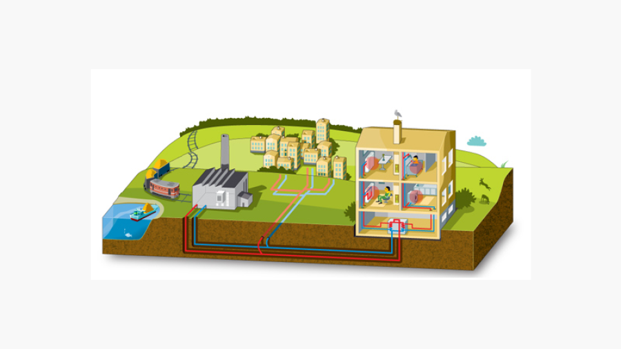 Våra hus värms upp med miljövänlig fjärrvärme. I diagrambilderna nedan kan du se hur vår energiförbrukning ser ut. Illustration Fortum.com